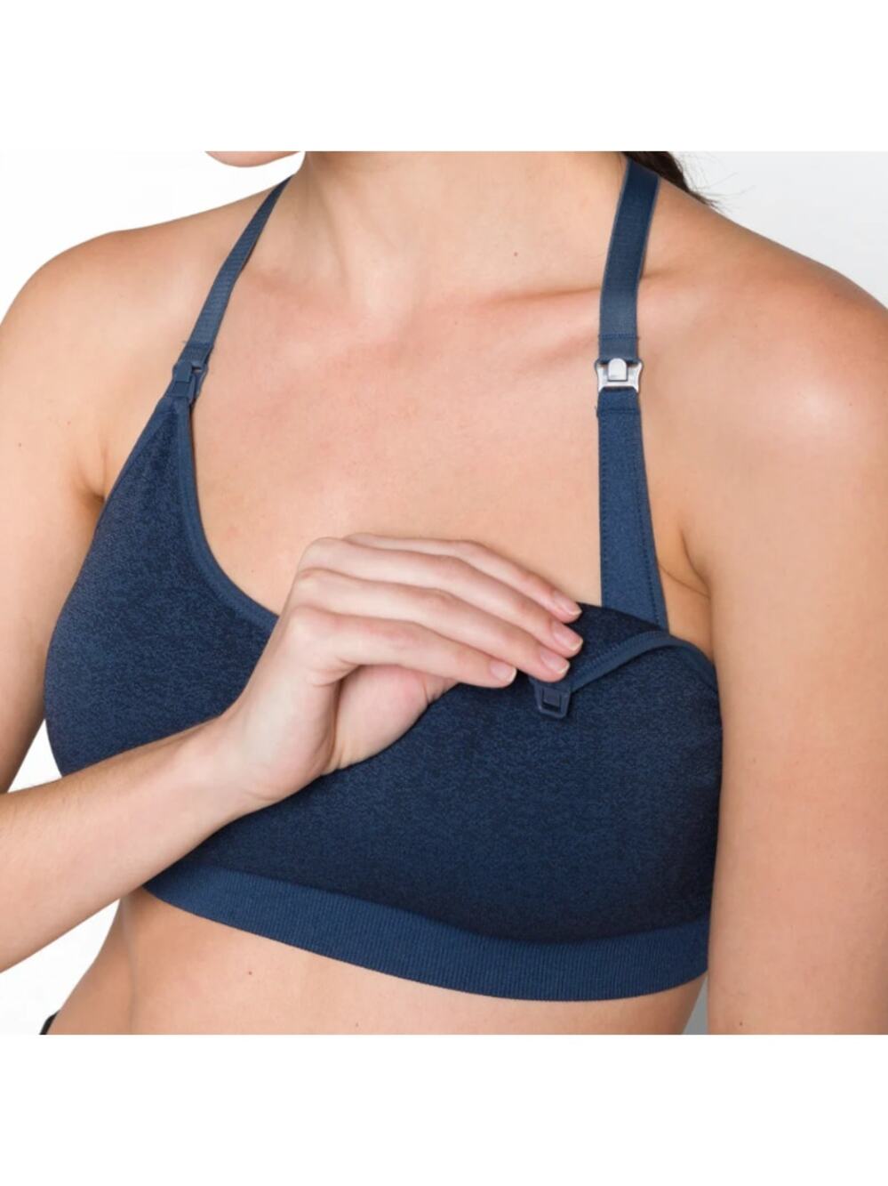 Modern Eternity Navy Blue Maternity Nursing Bra Adjustable straps Sports Soft